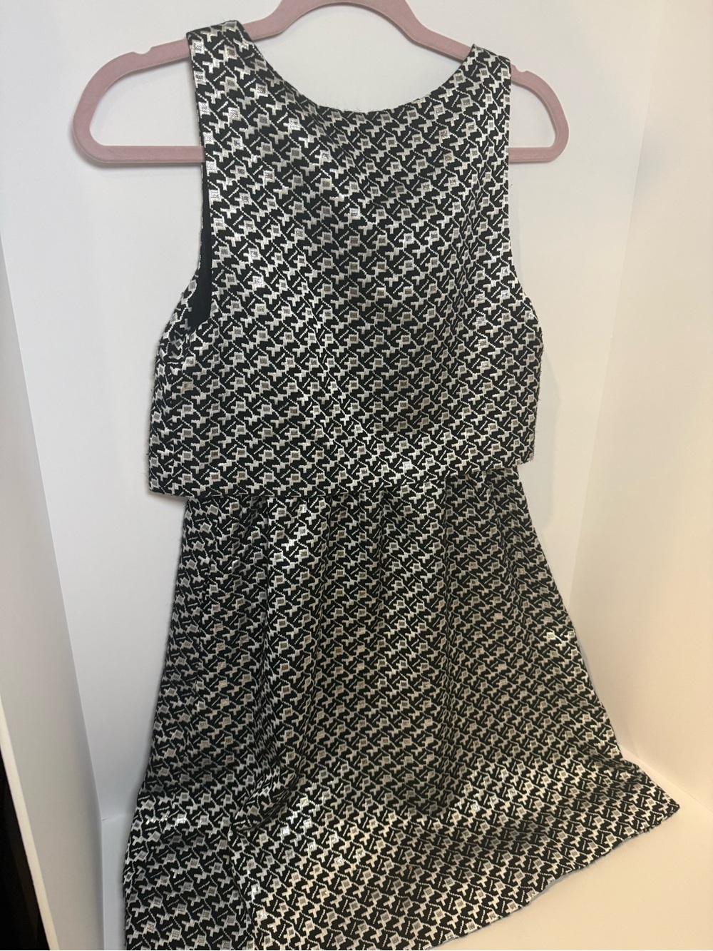 Cynthia Rowley Black & White Geometric Midi Dress